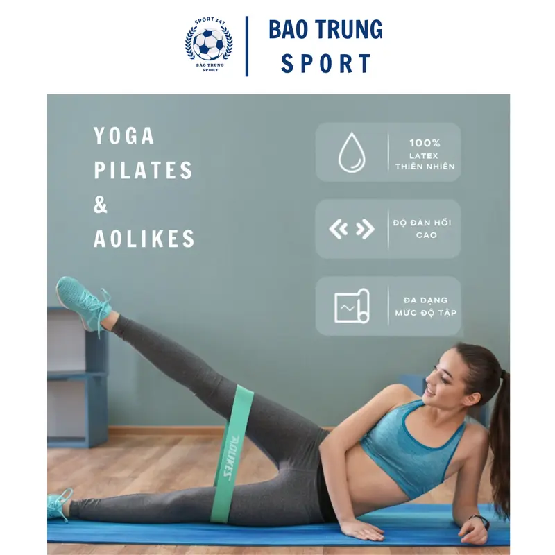 Dây Kháng Lực Tập Mông - Đùi , Dây Cao Su Kháng Lực , Dây Mini Band Aolikes Cầu Lông,tennis,pickleball 6