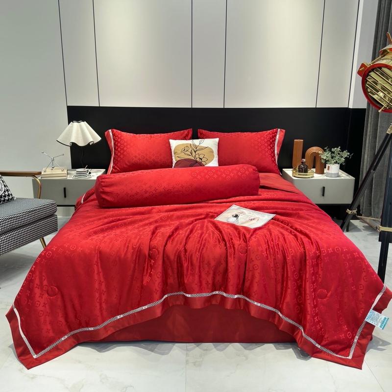 Bộ chăn ga gối Phi Lụa LV nhập khẩu, đã có chăn chần bông hè 200x230cm