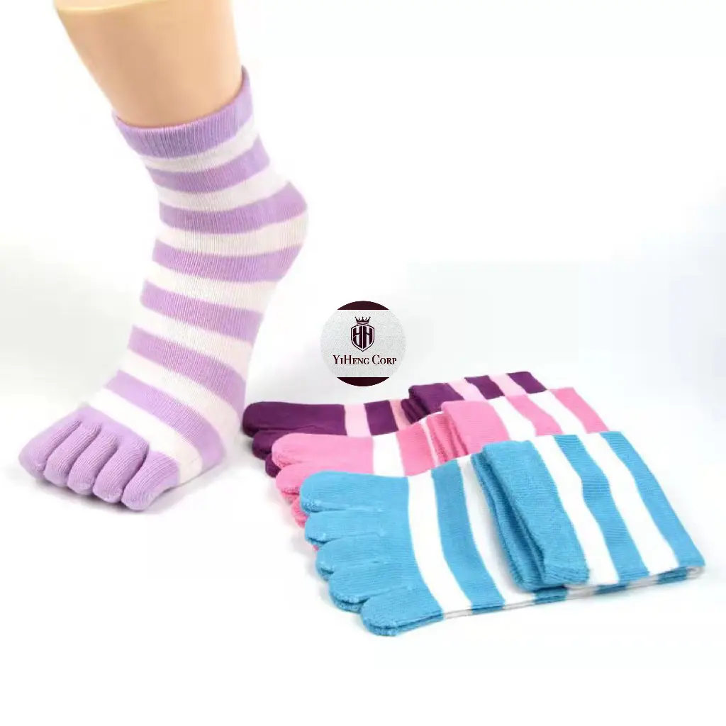 YH 12pairs Toe socks For Women‘s Five Finger Socks Mid-Barrel Socks Sweat-Absorbing Breathable Split Toe Korean Verion Five Finger Socks Cotton Plain Beige Human Womenswear Lingerie Bestie colored