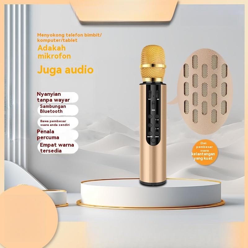 Mikrofon Bluetooth, M6 Popular, Mikrofon Bersepadu Audio Corong, Sesuai ...