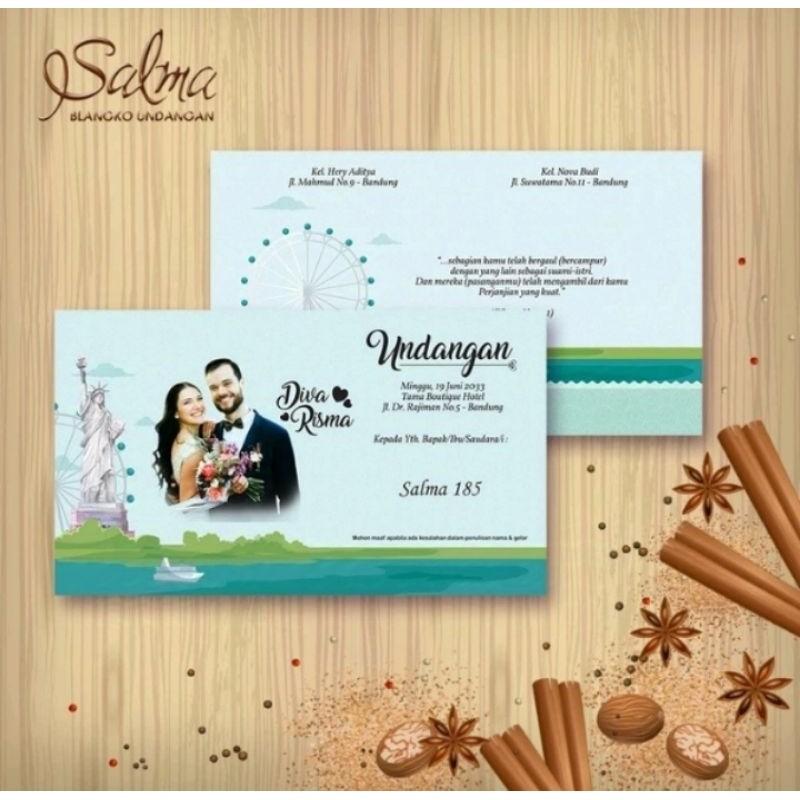 Undangan Pernikahan Kekinian  SALMA 185 Elegan Modern Paket Lengkap 100 PCS Gratis Label & Plastik - JanjiKita | Default