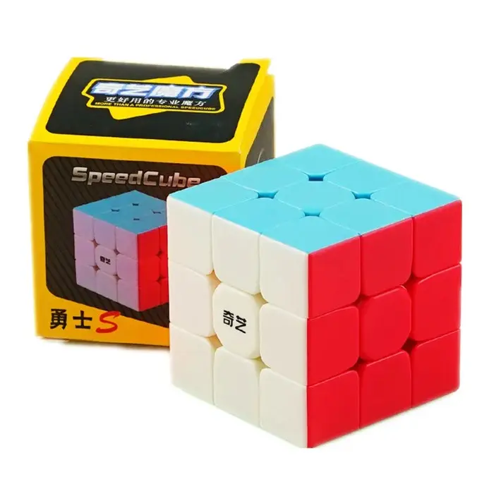 Puzzle Kubus Teka Teki 3x3 Qiyi Warrior S Tanpa Stiker Warna Cerah 0
