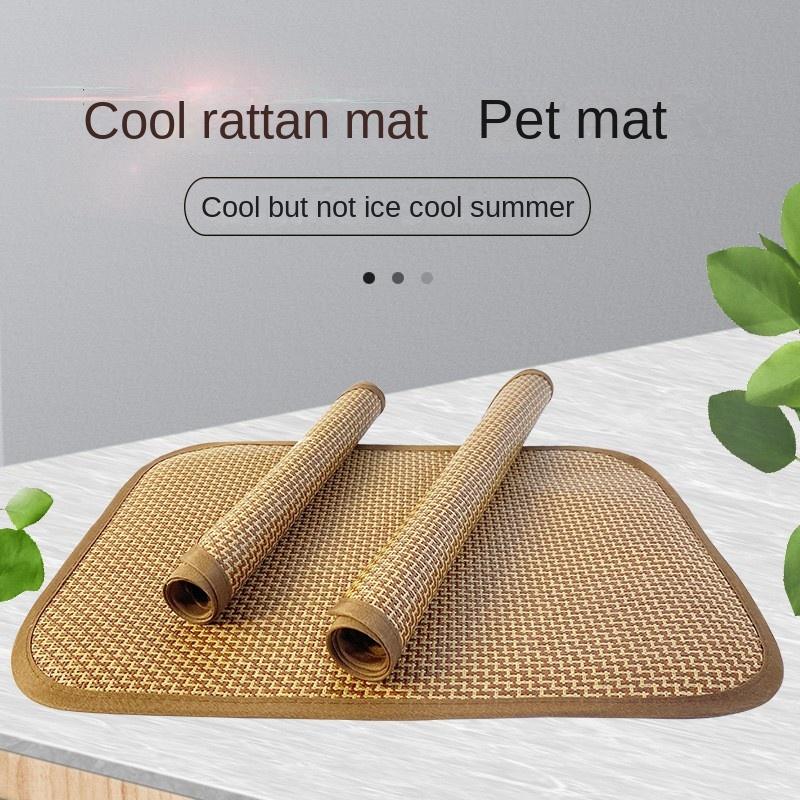 Pet Mat Summer Rattan Mat Doghouse Cathouse Square Dog Mattress Cat Bamboo Mat Pet Cool Mat 2