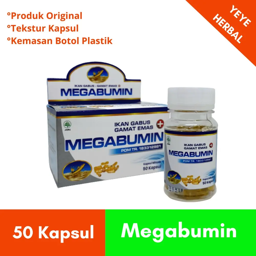 Megabumin Kapsul Megabumin Ikan Gabus dan Gamat Emas - Shop | Tokopedia
