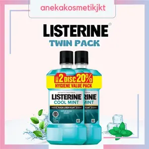 Obat Kumur/mouthwash Listerine Cool mint 500ml LISTERINE @500ml Cool Mint ( isi 2pc ) Original | BPOM Gusi Membersihkan Mulut Cairan Perawatan Memutihkan Bau