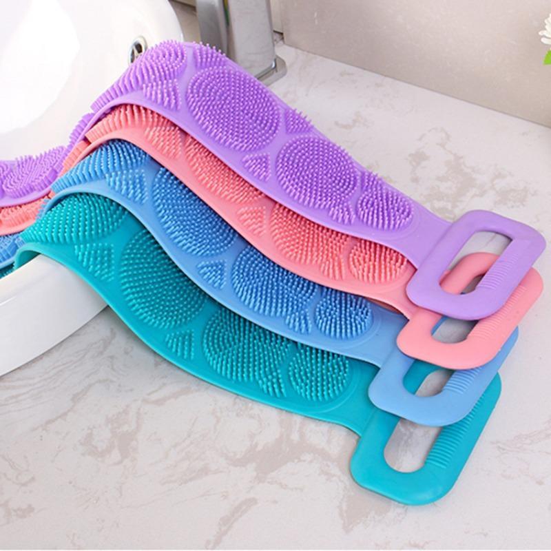 Product Introduction of Silicone Bath Belt, 1 Set Back Scrubber Towel, Back Massage Belt, Bathing Accessories for Home Bathroom, Bathing Loofah Supplies 3
