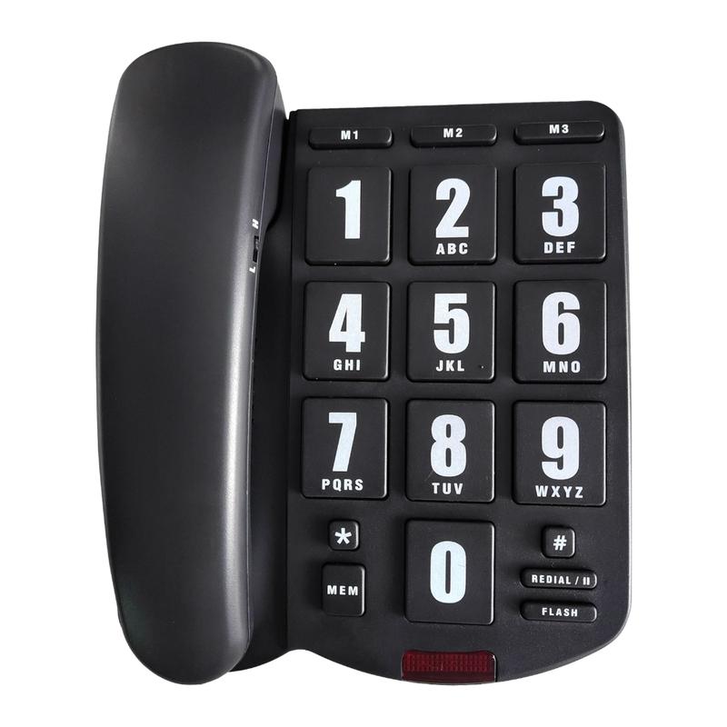 Điện Thoại Bàn Có Dây Điện Thoại Điện Thoại Cố Định, PK3000, Có Nút Lớn, Loa Lớn, Tốc Độ 6