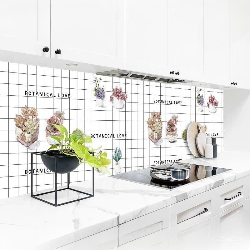 Decal dán bếp, dán tường, dán bàn tủ tráng nhôm cao cấp chống nước chịu nhiệt khổ rộng 60cm Decor