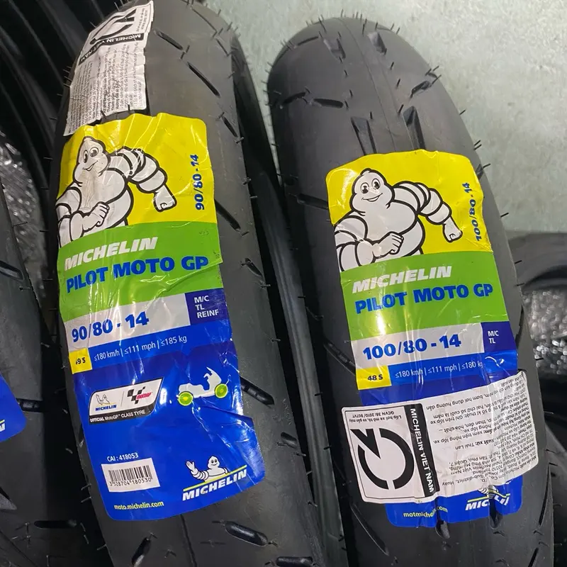 Vỏ lốp xe máy michelin pilot moto gp 60 70 80 90 100 120 14 17 không ruột dành cho xe số , côn tay , tay ga , côn tự động xuất xứ thái Lan Phụ Kiện Cao Su michel in ruột  xe bánh  michelin 5