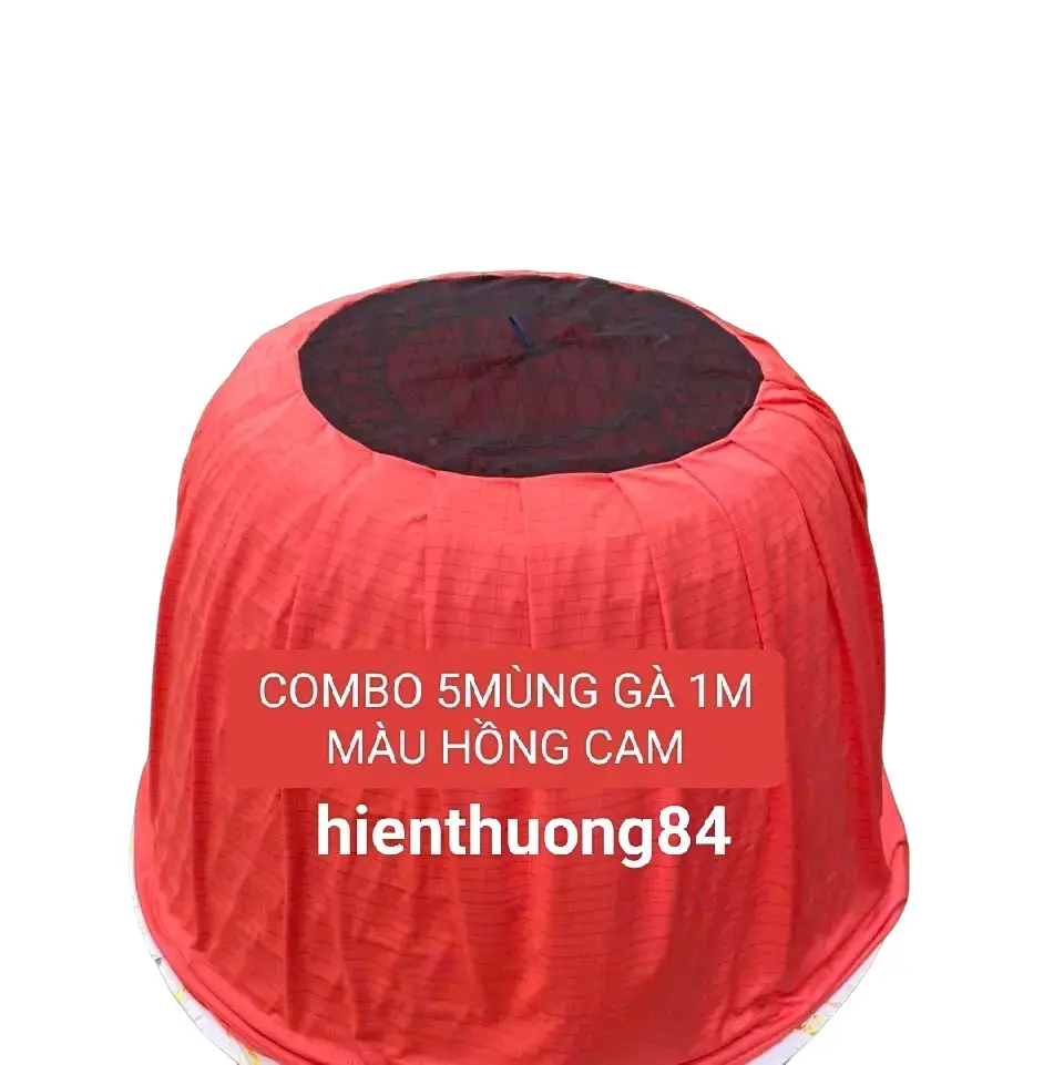 Combo 5 mùng gà màu hồng cam ủ ấm chống muỗi chống gió chống sôi bội 1m