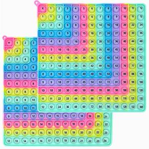 Juego de Mesa Pop Fidget de Práctica de Adición y Multiplicación, Burbujas para Presionar con Tabla de Multiplicar y Números, Juguete Fidget
