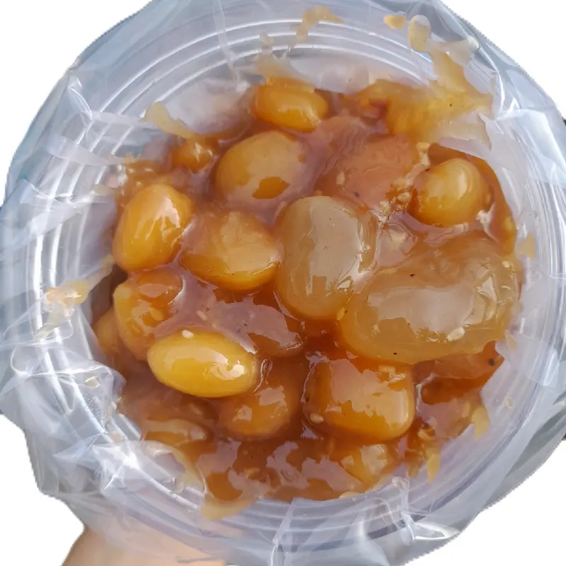 2 Hộp Me Dẻo Rim Hạt Đác Giải Khát Mùa Hè Nho Topping Sen - Chua hot pearls 1