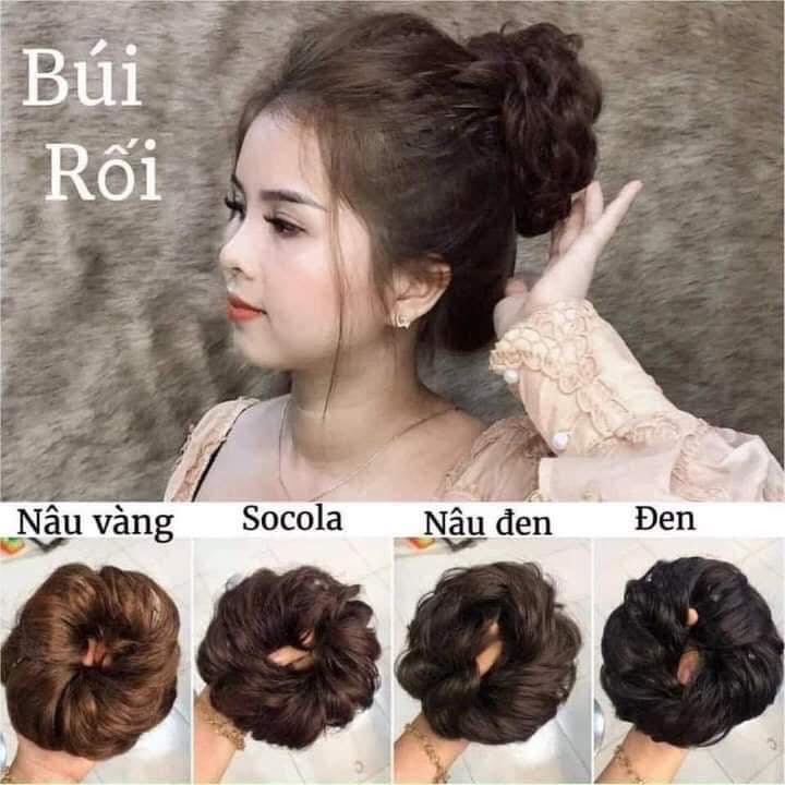 Tóc giả búi cột rối xoăn. Tóc giả búi cột Wig Nữ