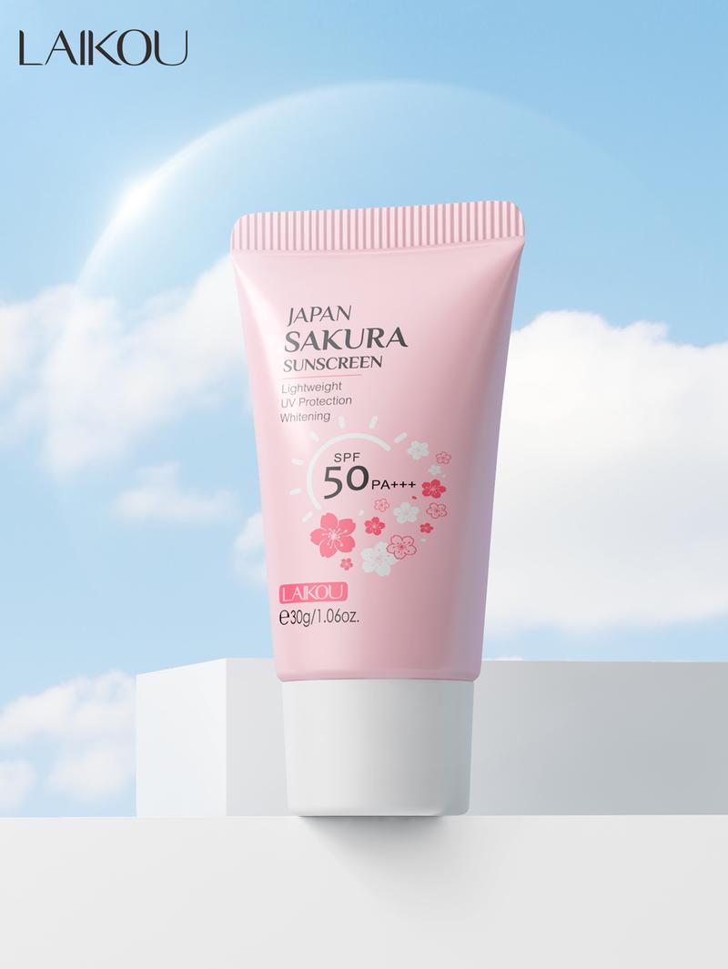 Product Introduction of LAIKOU Anti Sun Pollution Sakura Sunscreen 30g - Anti Blue Light Dust Proof SPF50 PA+++ UVA UVB Protection Sun Cream For Unisex Users - For Face & Body Skin Best Gifts On Mother's Day Valentines Day Facial Flower 16