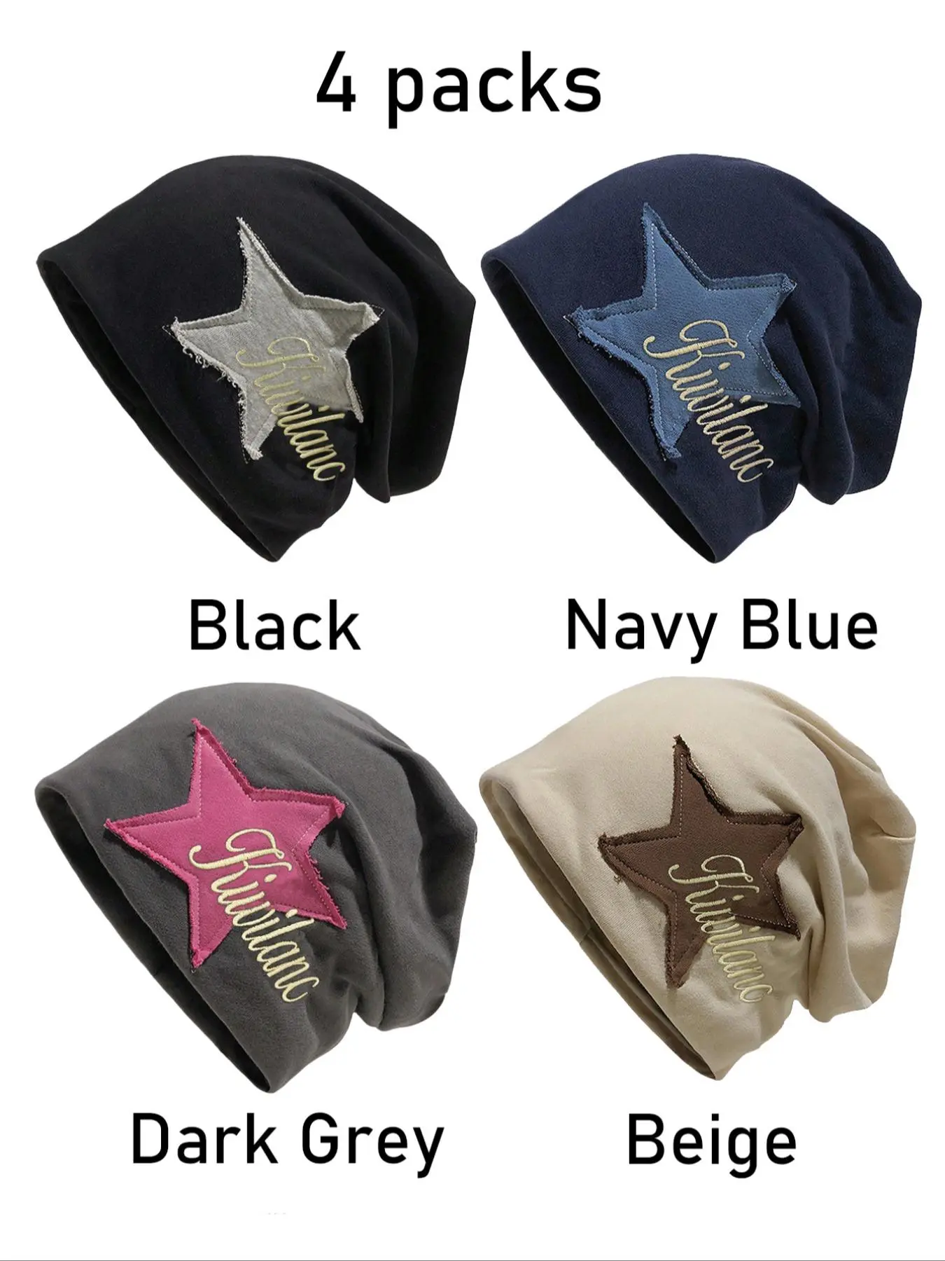 Star Decor Beanie Hat, Casual Street Lightweight Beanie Hat for Men & Women, Fashion Accessories for Daily Wear