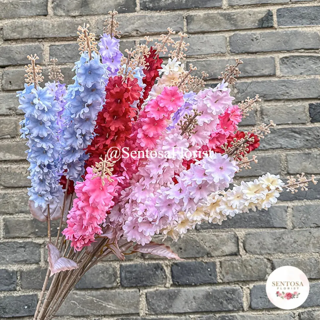 Bunga Delphinium Cabang 3 Bunga Luding Snapdragon Artificial Murah Import (NK-82)