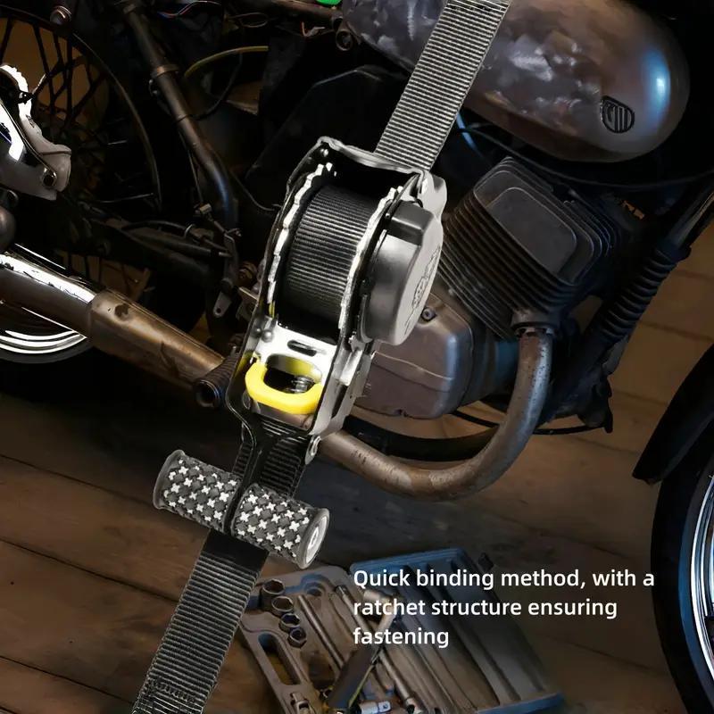 Motorcycle Tie Down Strap Kit, Motorcycle Tie Down Strap with Ratchet Tie Down Straps, Reliable Durable Tie Down Strap for Fixing Electric Appliances and Motorcycles 6