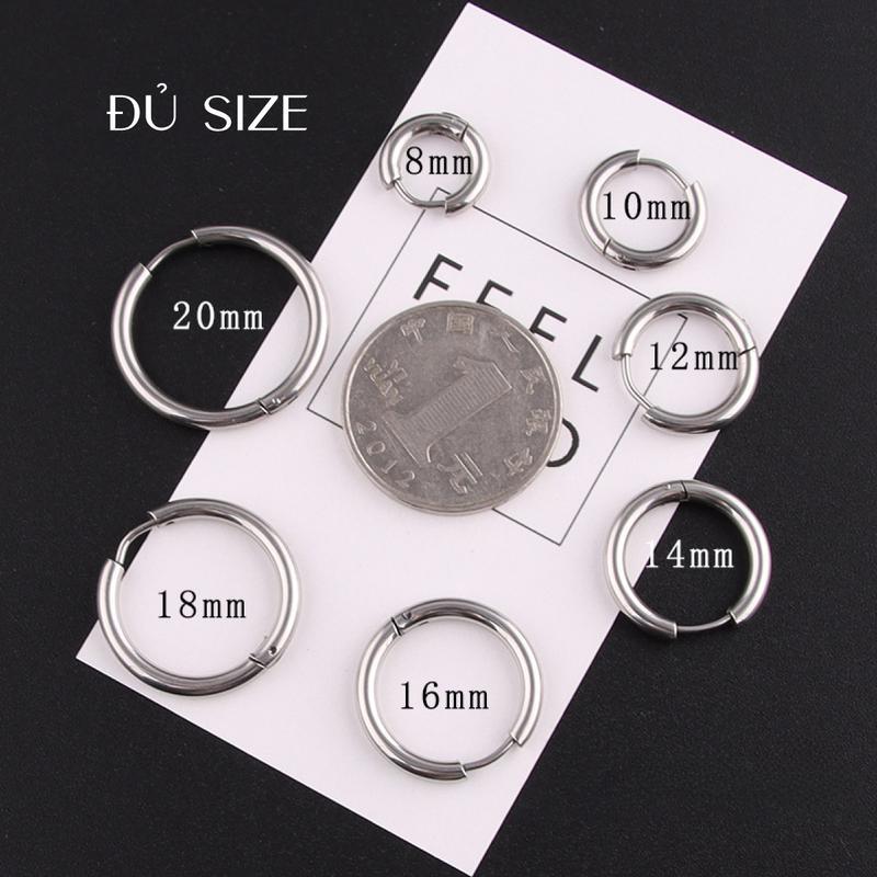 Bông Tai Tròn, Unisex, Phong Cách Cá TínhTai tròn, bề mặt nhẵn, bao bìBông tai nam, kích thước đầy đủBông Tai Thép Titan Dành Cho Nam Và Nữ, Phong Cách Dandy Hoa Women Voan 4