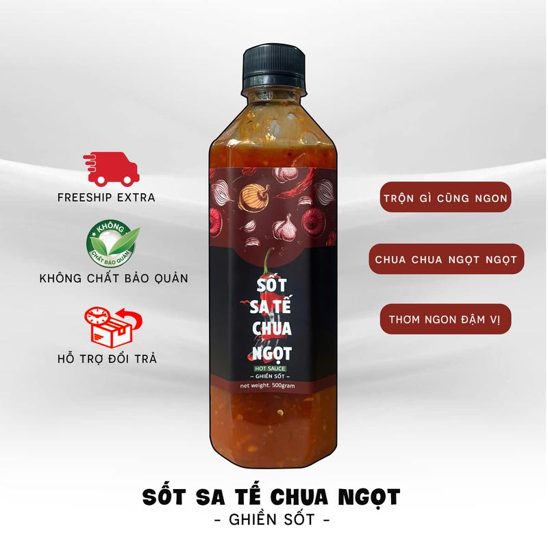 Sốt Trộn Mì Sate Chua Ngọt ít cay 500gr Trộn Mì - Hủ Tiếu - Sợi Phở Ghiền Sốt Nước Sốt Gia Vị sốt trộn