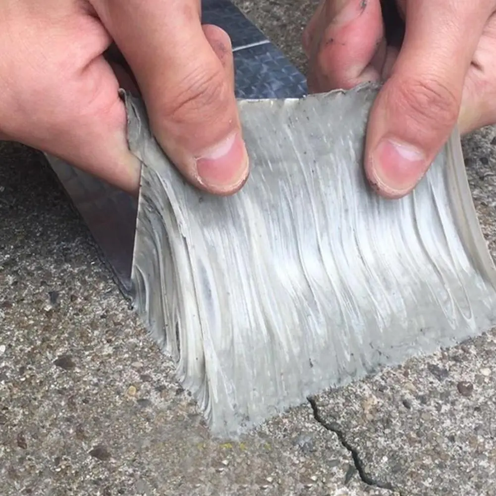 1roll Butyl Aluminum Foil Tape Self-adhesive Rubber Repair J1J4 Roof Sticker Waterproof Tape O8T3