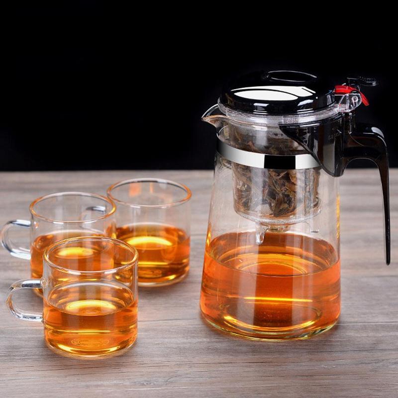 Ấm trà thủy tinh có lọc cà phê thủy tinh Ấm trà thủy tinh có bộ lọc Ấm pha trà Ấm trà có dụng cụ pha 3