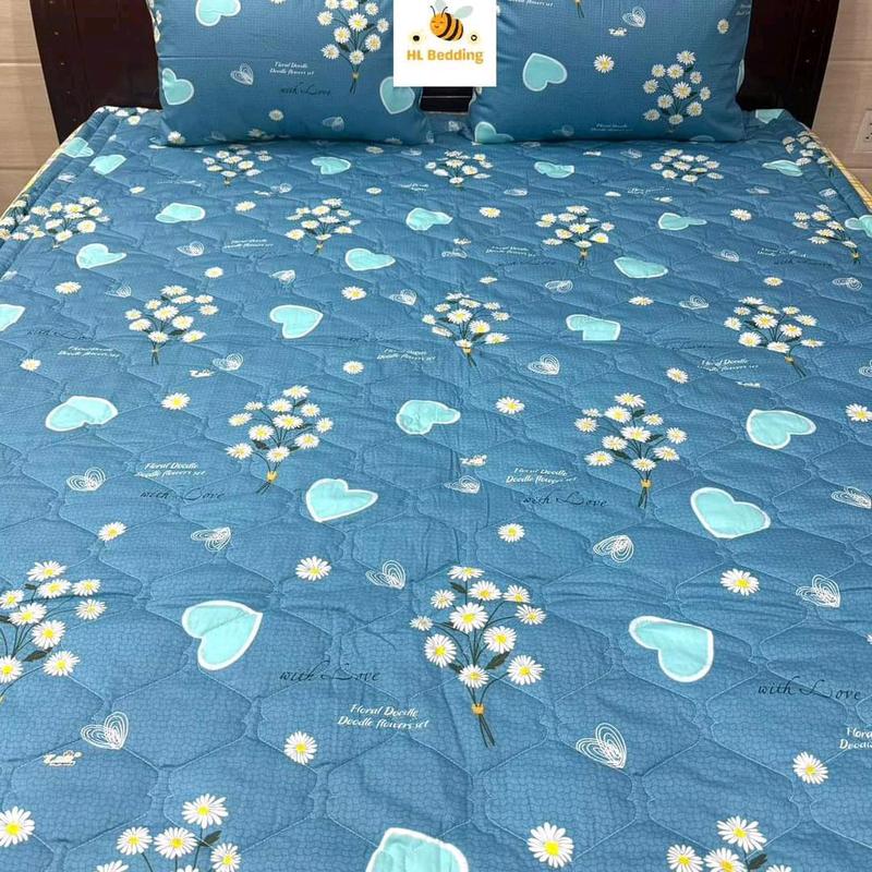  BỘ GA GỐI COTTON THẮNG LỢI _ tim  mai xám xanh xanh ngọc  hồng_  2ÁO GỐI NẰM CÓ LÓT GÒN 50x70 40x60 ghi chú ,1 áo gối ôm chân nệm 5cm,10cm,15cm cotton thoáng mát,ko xù lông ra màu 