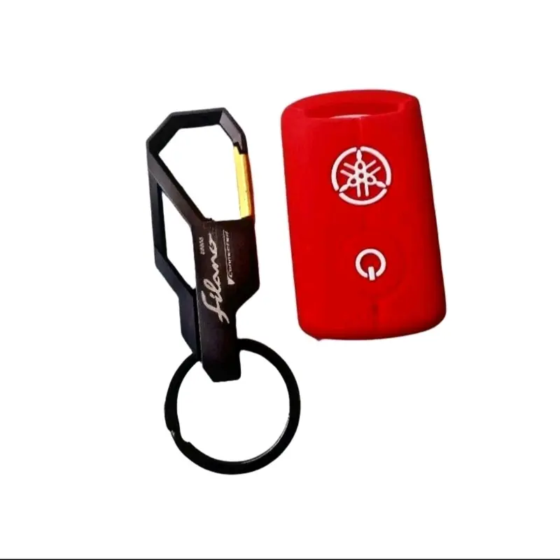 Paket Gantungan Kunci Logo Grand Filano Plus Sarung Silicon Remote Keyless Logo Yamaha 1