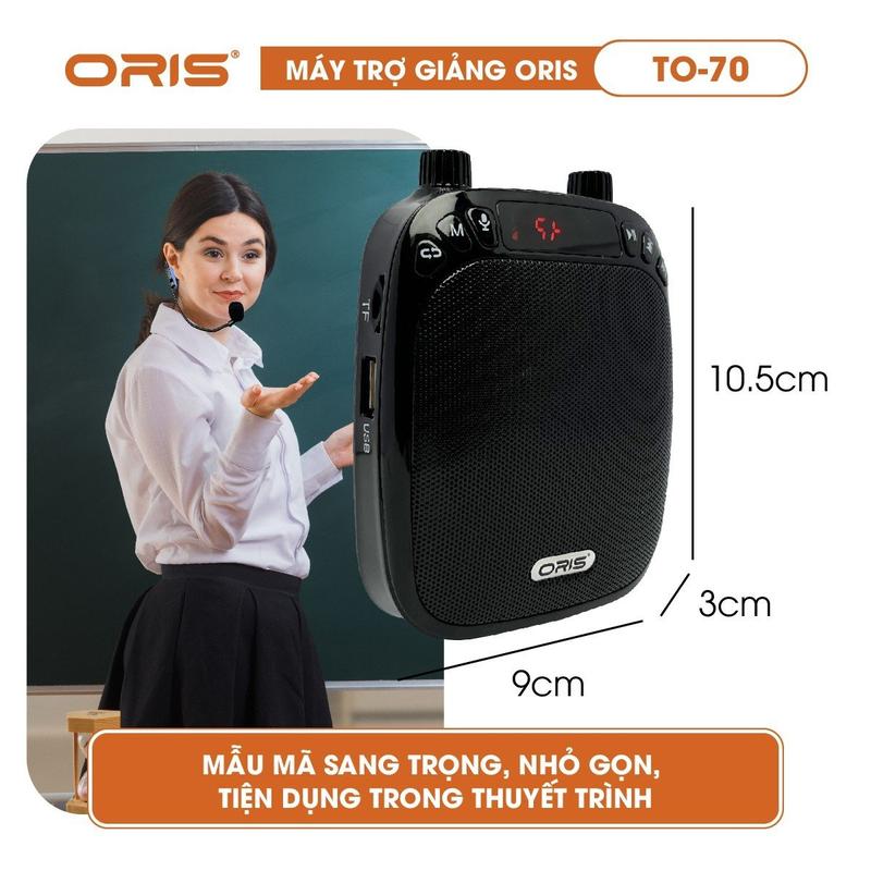Loa trợ giảng ORIS T0-70 tích hợp Reverb giúp giọng trong, mượt hơn, máy trợ giảng chính hãng công suất lớn BH 12 tháng internet  microphone 8
