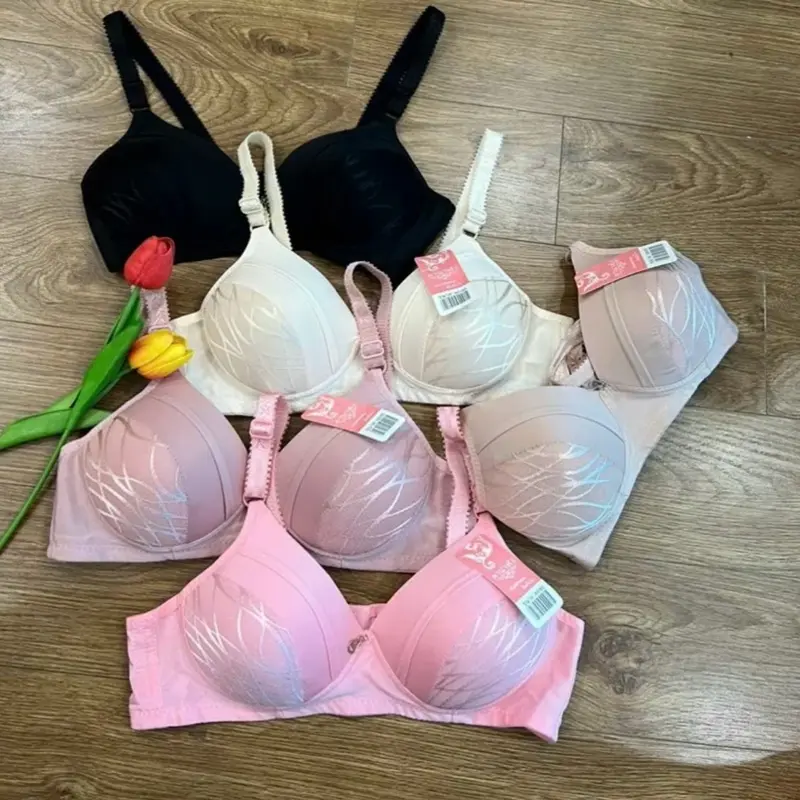 COMBO 4 ÁO LÓT SU MÚT MỎNG, KHÔNG GỌNG( CÓ QUẢ TO/NHỎ), ĐỆM MỎNG 0,5 Cm .[MUA QUẢ NHỎ TĂNG 1 SIZE ] MIX MÀU NGẪU NHIÊN Nữ Bra Nhung Tua Rua Nho cup nguckhong day 0