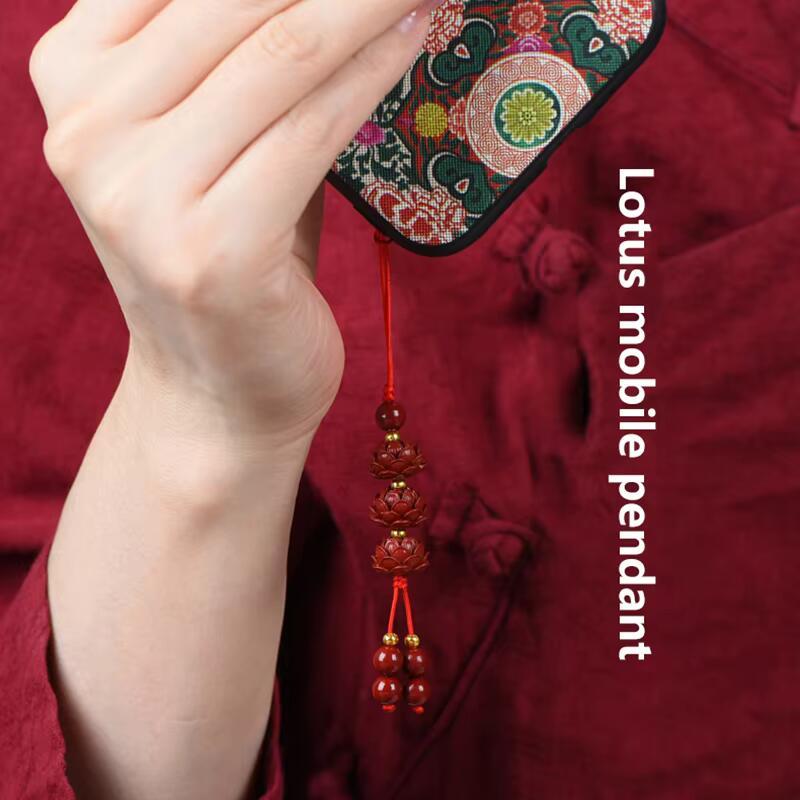 Product Introduction of Handmade Beaded Lotus Key Pendant Case Lanyard Art Culture Mobile Phone Chain Multi-style Travel Unisex Smartphone Cellphone Luxury 20