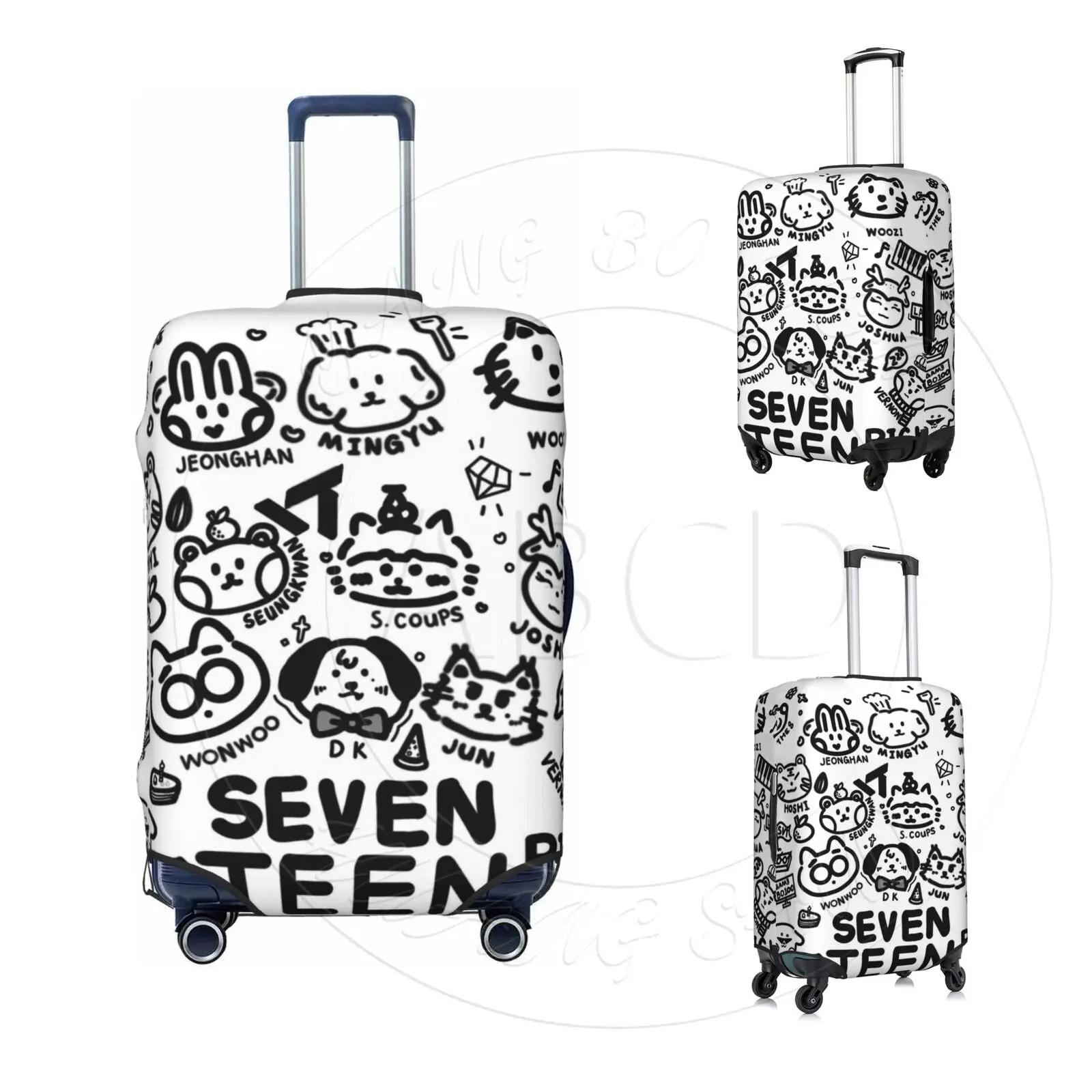 SEVENTEEN Luggage Cover MINITEEN Elastic Washable Suitcase Protector Anti-scratch Suitcase cover SVT Fits 18-32 Inch Luggage