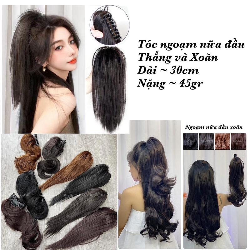 Tóc giả, tóc ngoạm đuôi ngựa nữa đầu, hàng đẹp, phụ nữ. TG513
