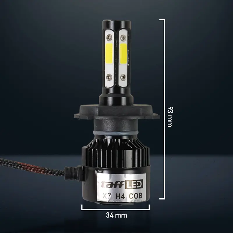 Lampu Depan Mobil LED COB Headlight H4 Cool White 2 PCS 6