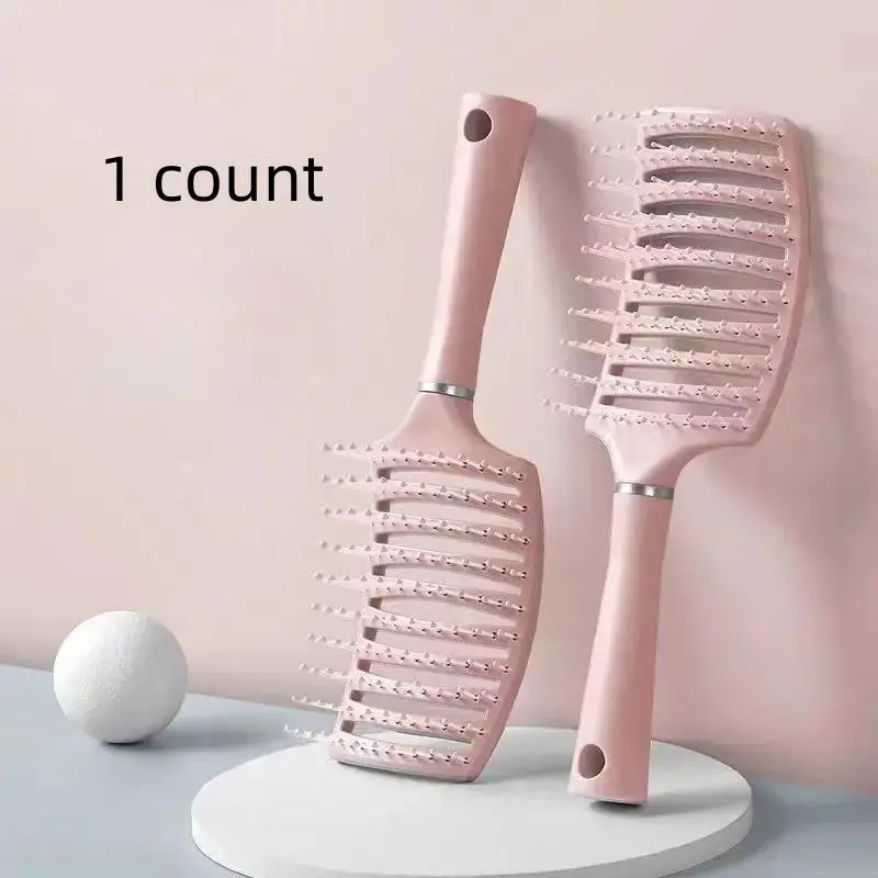 Hollow-out Design Hair Brush, 1 Count Scalp Massage Comb, Curly Hair Detangling & Styling Tool 0
