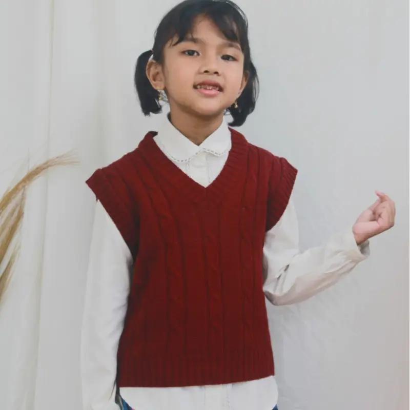 ROMPI VEST CABLE RAJUT ANAK UNISEX USIA 4 5 6 7 8 9 TAHUN / ATASAN ANAK LUCU / OUTWEAR ANAK UNISEX / ROMPI SEKOLAH TK DAN SD 5