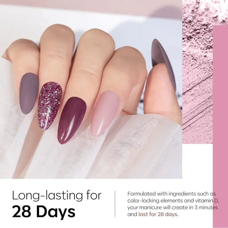 Nail Dip Powder Starter Kit, 11pcs/set Long-lasting Acrylic Nail Art Powder & Functional Gel & Tools, French Nail Art & Nail Polish for DIY Nail Extensions, Christmas Gift 3