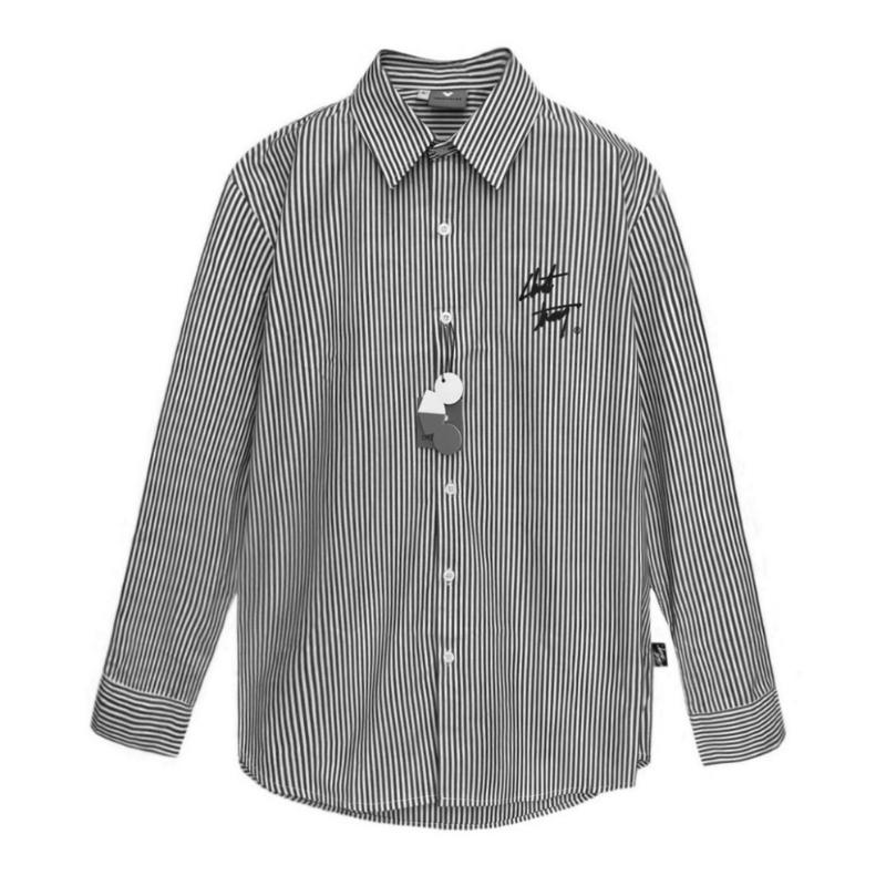 Product Introduction of Mùhè phong cách mới ÁSơ Mi Nam Nữ UNISEX Oxford Sọc Xám Đen HọTiết Chữ Chuôt Trắng Chất Liệu Lanh UMI Mềm Thoáng Mát Form ÁDày Dặn Menswear Kem Shirt Có Cổ Áo 36