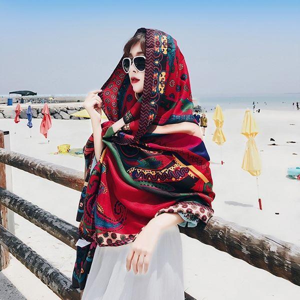 Khăn choàng thổ cẩm - Khăn choàng đi biển - Khăn choàng mùa đông - khăn Choàng Cổ Nữ
