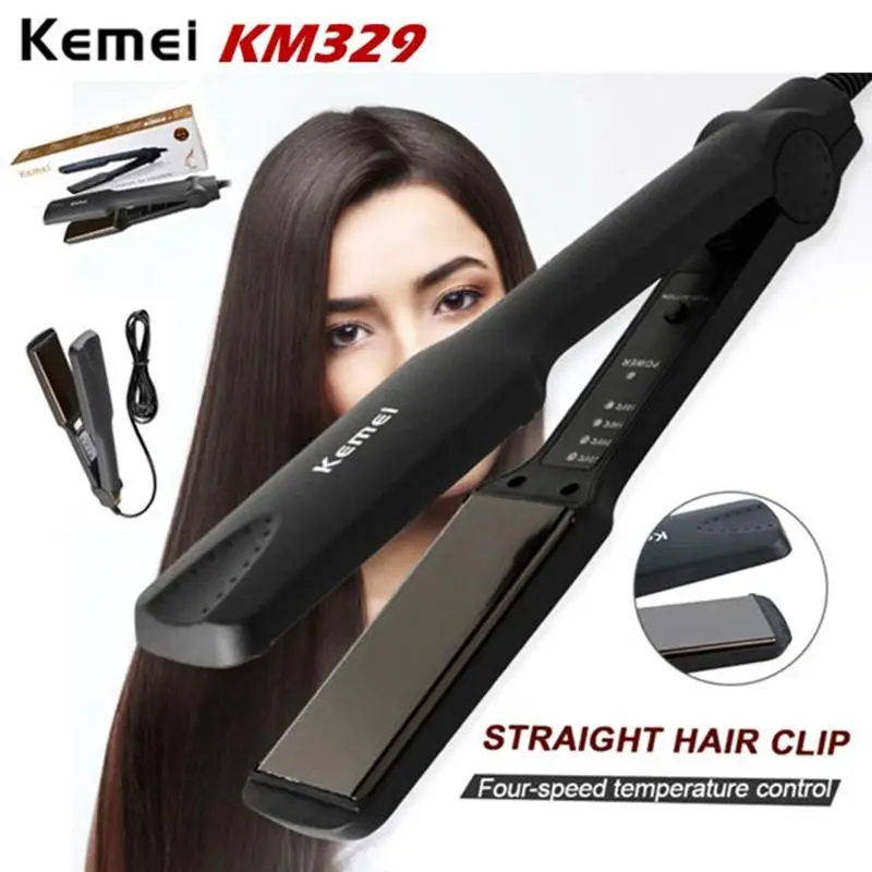Km-329 Iron Ceramic Hair Straightener Styling Tool