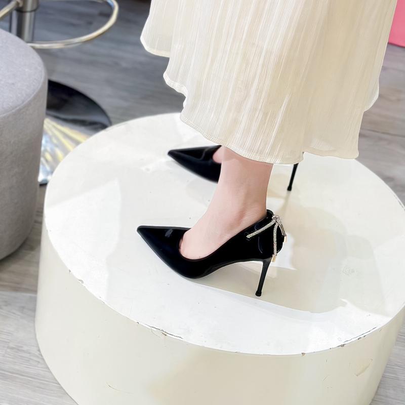 (9cm) Mã 971-1 Giày cao gót dây đá sau gót mũi nhọn  Nữ Shoes
