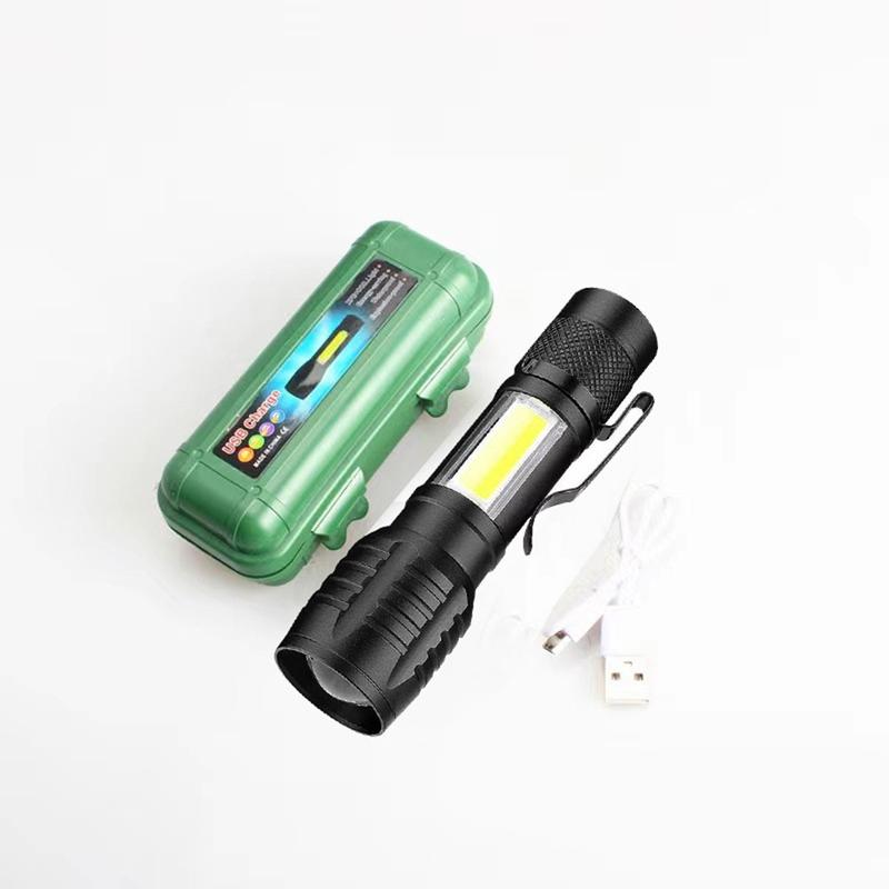 Product Introduction of Lumens Powerful LED Flashlight Rechargeable USB 18650 Waterproof Zoom Fishing Hunting Tactical Flashlight ABS Material 22