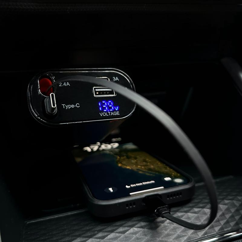 Volza Retractable Charger (4in1) Kabel Fast Charging Cable Adaptor Aluminium Panjang iphone 5