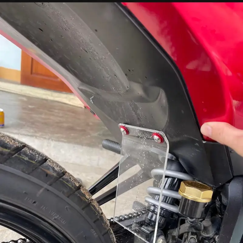 mica che phuộc kèm ốc salaya +long đền 4mm loại dày siêu cứng chất liệu nhựa mica mẫu trong suốt phụ kiện Phụ Tùng 3
