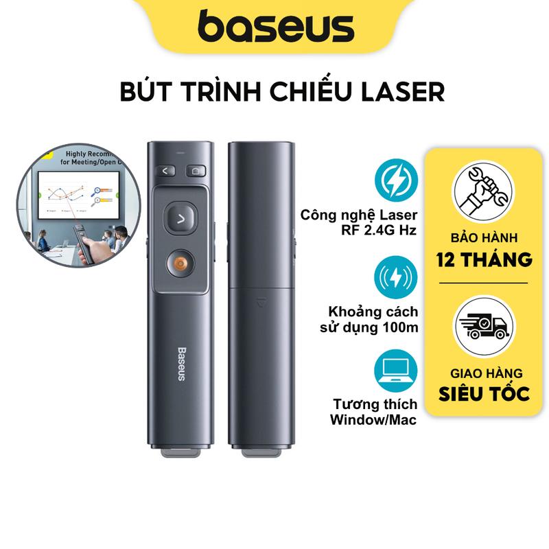 Bút Laser trình chiếu Baseus Orange Dot Wireless Presenter ACFYB cho Laptop/ Mac tốc độ 2.4ghz