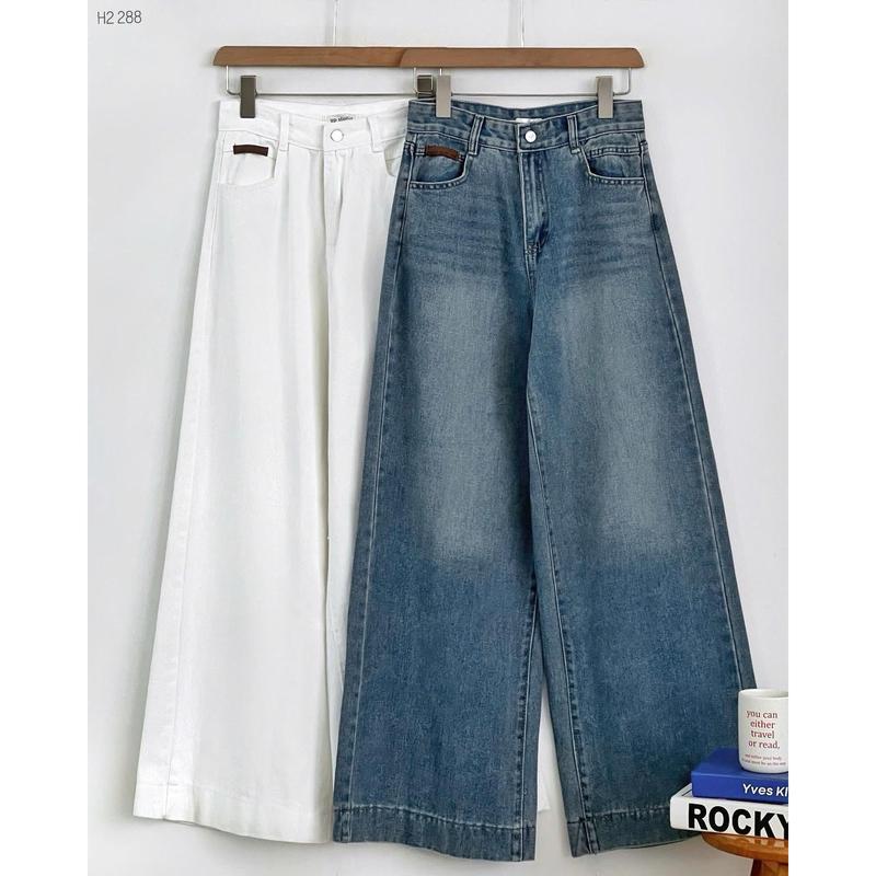 Quần jeans suông ống rộng phong cách Hàn Quốc H2 288 4