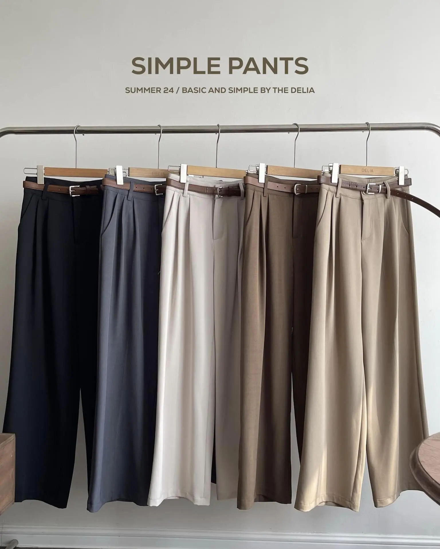 9909 - QUẦN VẢI SUÔNG DÁNG DÀI KÈM BELT NÂU