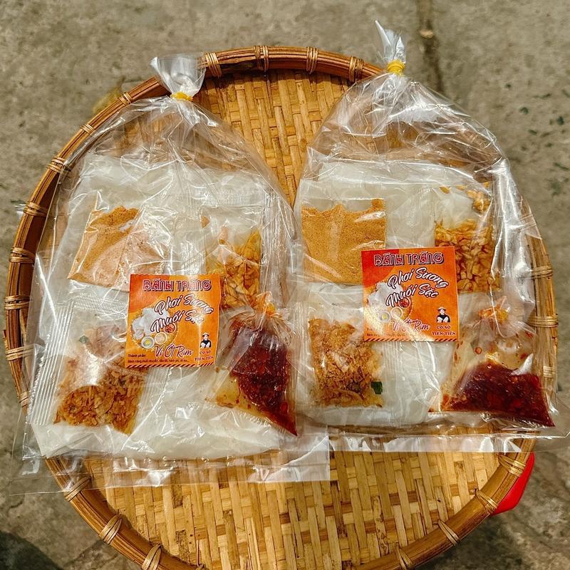 10 bịch bánh tráng phơi sương muối nhuyễn ớt rim Snack Ăn Vặt