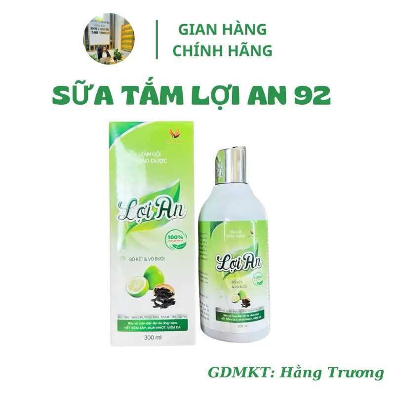 Thảo Dược Tắm Gội Lợi An 300ml hỗ trợ rôm sảy hăm da bảo vệ làn da nhạy cảm cho bé an toàn cho trẻ sơ sinh