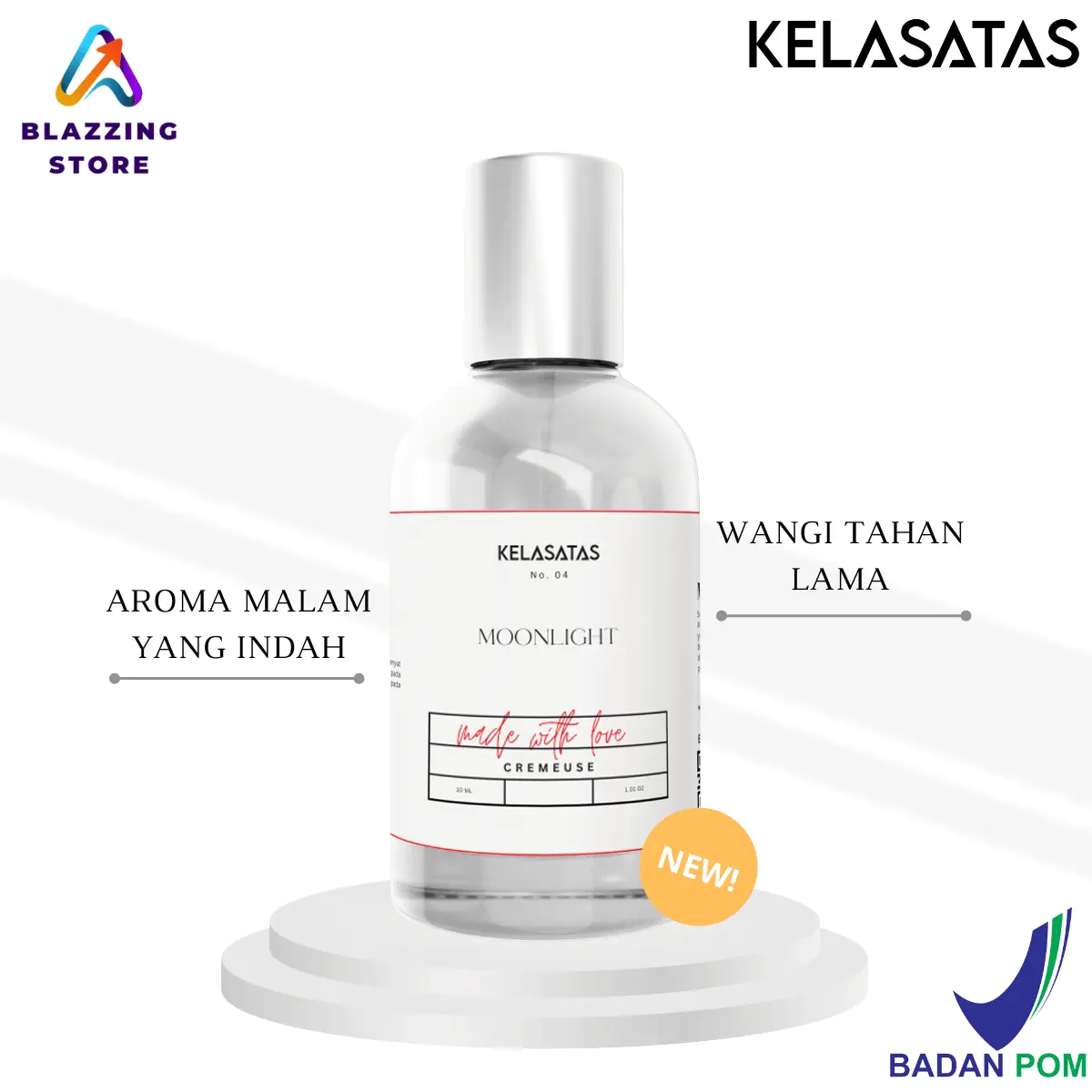Parfum KELASATAS Moonlight Aroma blackcurrant dan stroberi 30ml Eau De Parfume Unisex Wangi Tahan Lama BPOM EDP