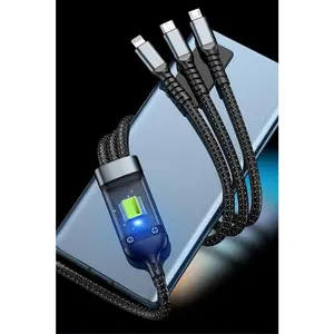 Onetothree luminous super fast charging transparent braided charging cable